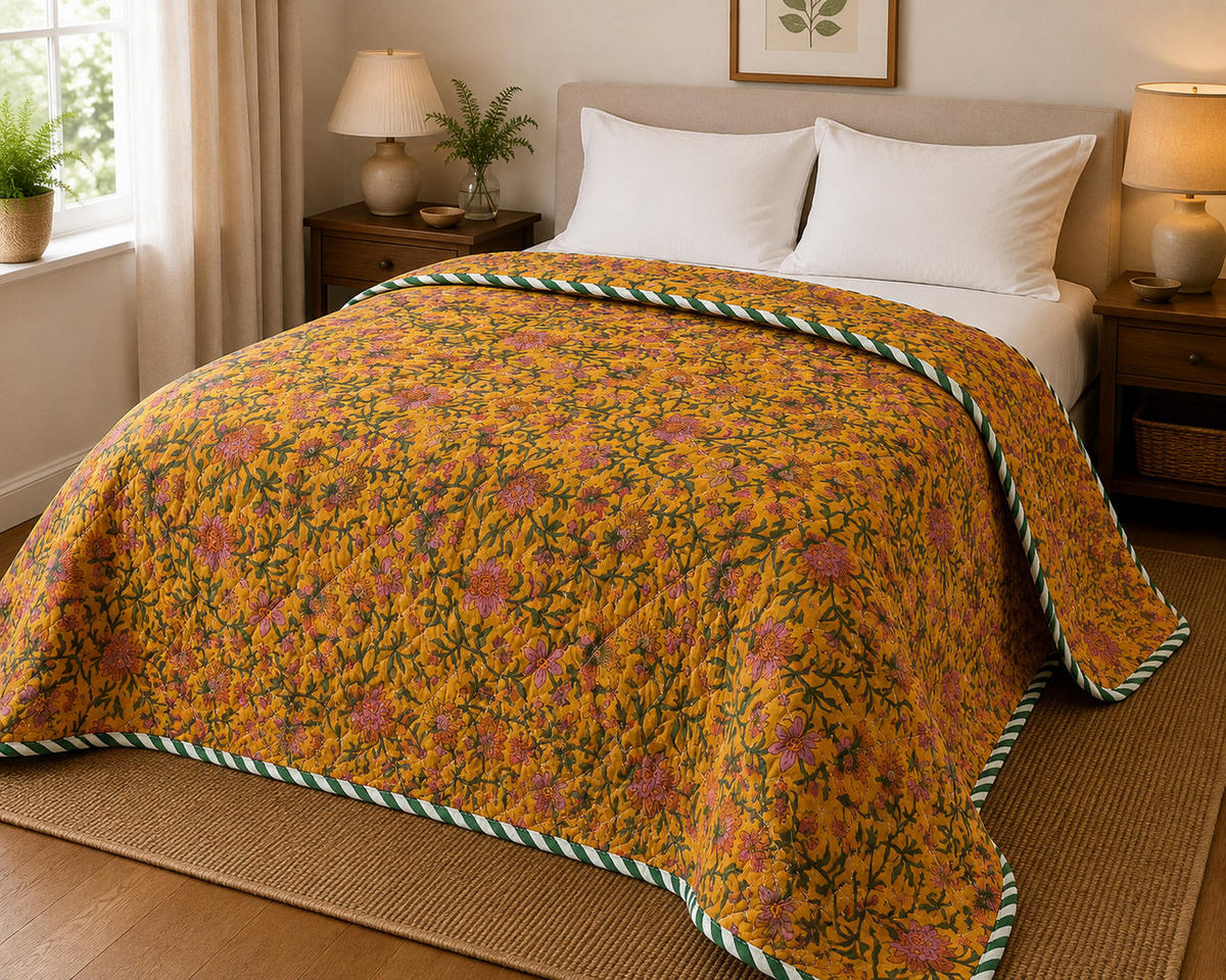 WOHNDECKE Baumwolle 140x180 cm Quilt-Optik – Gesteppt, Weich & Modern - Multicolor, Naturmaterialien (140/180cm) - AU Maison