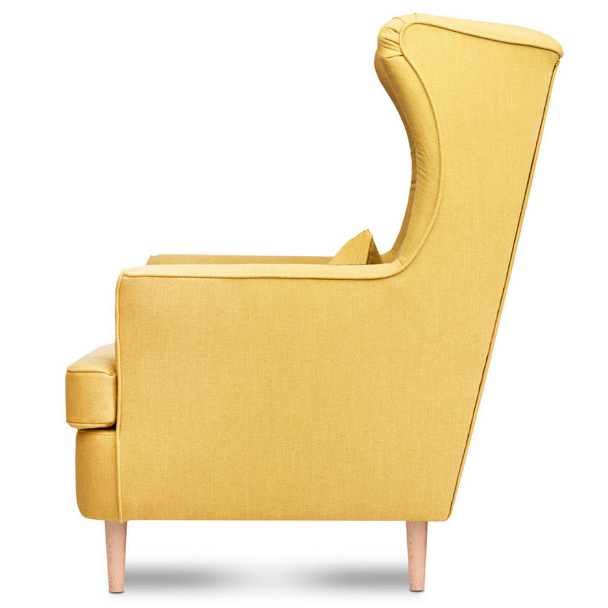 OHRENSESSEL STRALIS inklusive dekorativem Kissen, Gelb - Gelb, Textil (82/108/80cm) - KONSIMO®