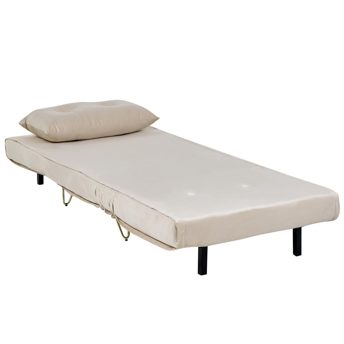 SCHLAFSOFA Samtstoff Beige Vestfold - Beige/Goldfarben, Textil (78/81/70cm) - Beliani