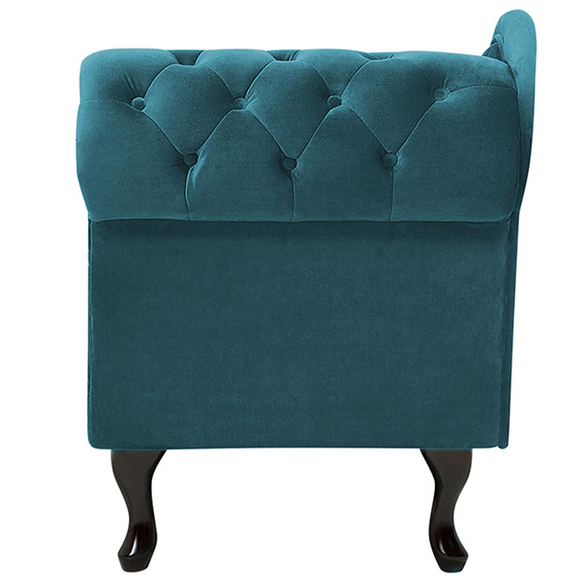 CHAISELONGUE Samtstoff blaugrün rechtsseitig Nimes - Dunkelbraun/Blaugrau, Textil (170/79/61cm) - Beliani