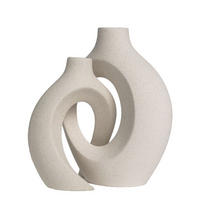 KERAMIK VASE (2er-Set) - Weiß, Keramik (22cm) - Intirilife
