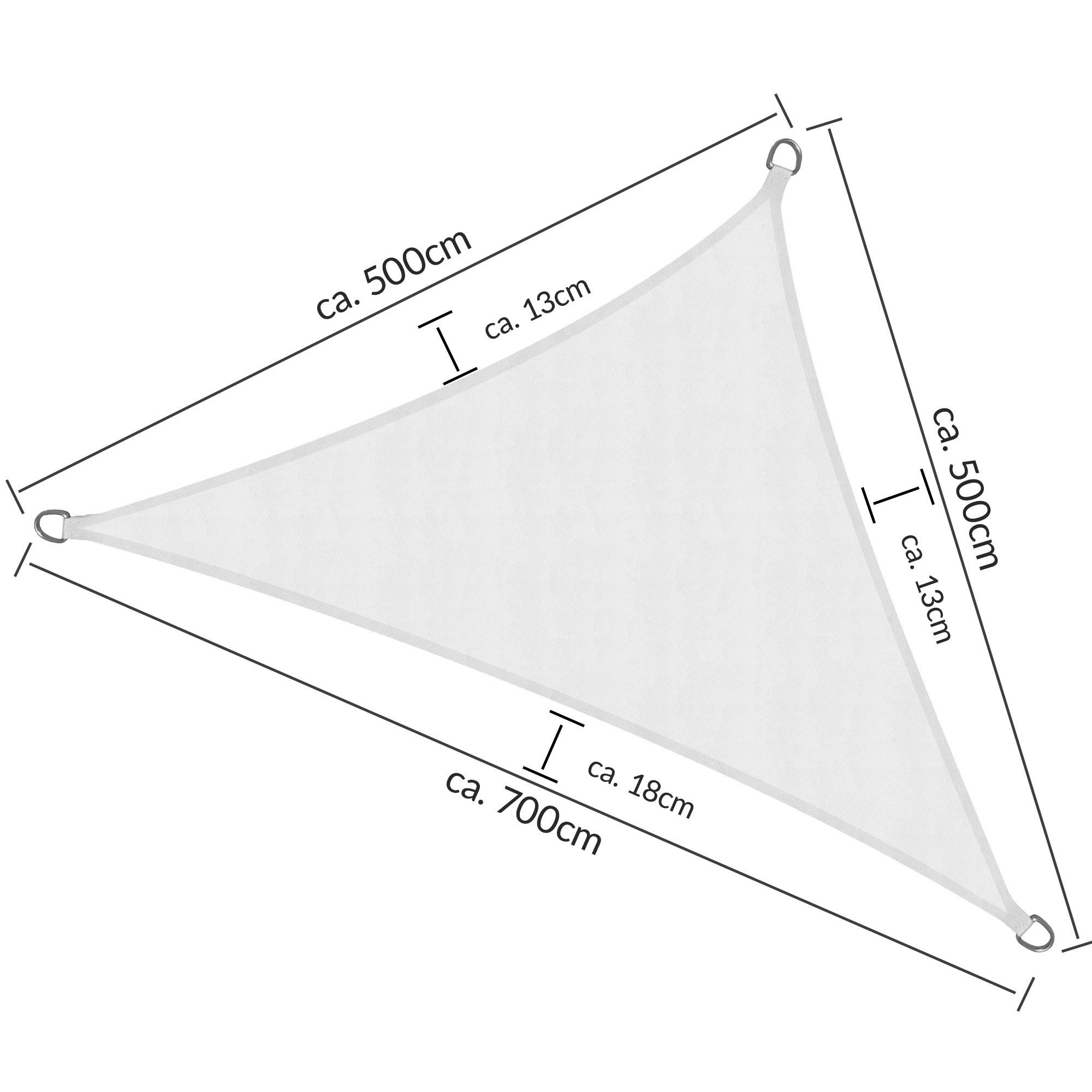 SONNENSEGEL SolVision PS9 500/500/700 cm dreieckig Weiß PE - Weiß, Kunststoff (500/500cm) - Sol Royal