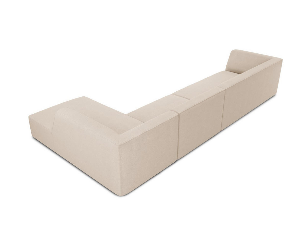 ECKSOFA rechts Ruby aus strukturiertem Stoff beige 5 Sitzplätze - Beige/Creme, Textil (180/366cm) - Micadoni
