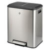 ABFALLEIMER je 15 Liter, silber - Edelstahlfarben, Metall (42.5/50/33.5cm) - eluno