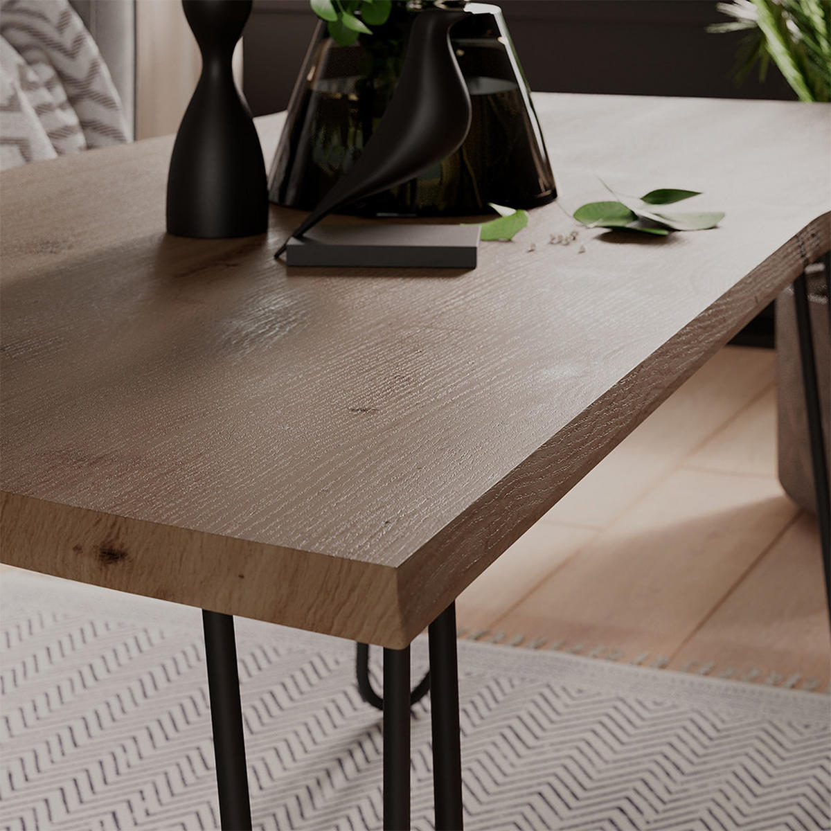 COUCHTISCH Yan Artisan 110 x 50 cm - Hellgrau, Holzwerkstoff (50/110/40cm) - Vicco