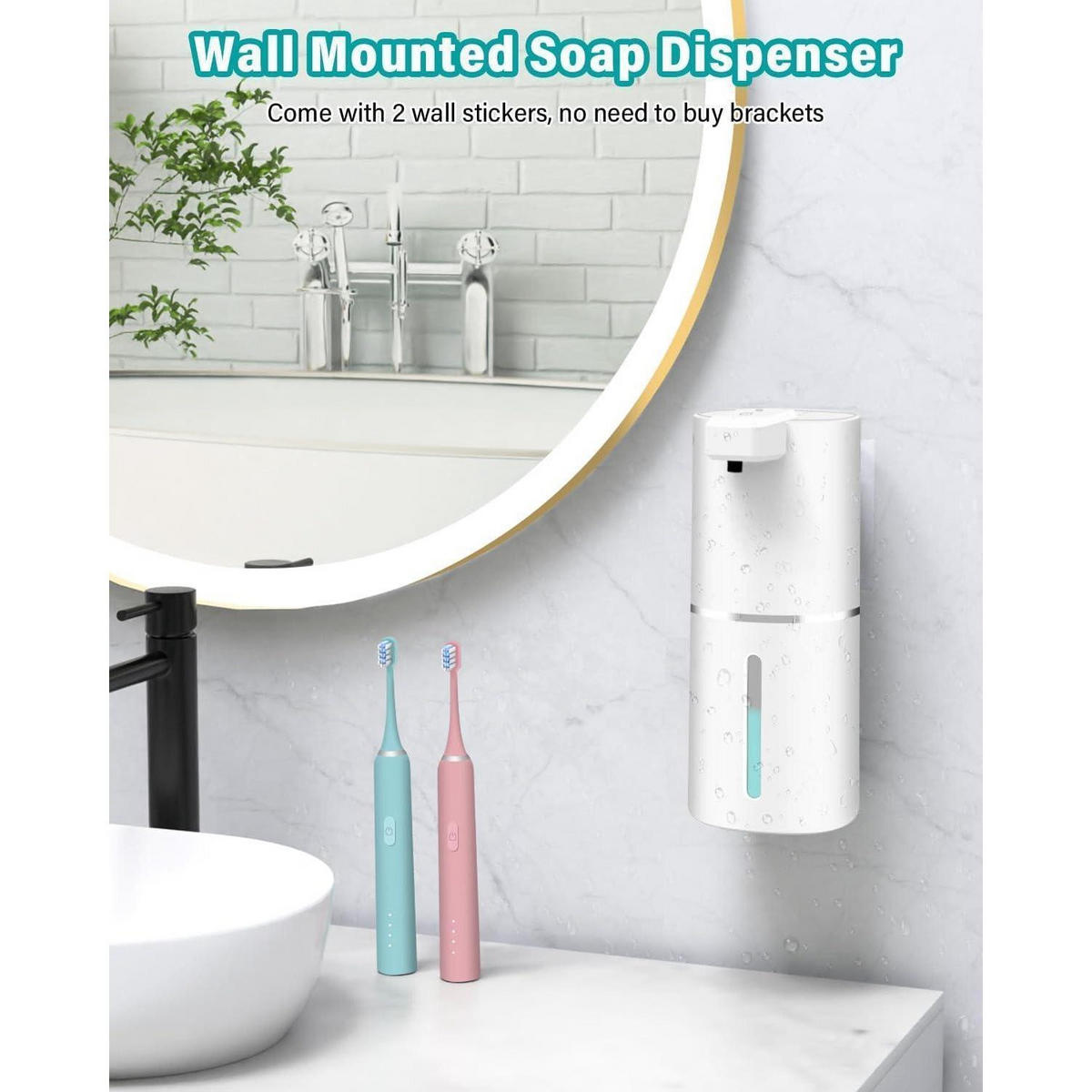 SEIFENSPENDER Automatisch mit Sensor Weiß 380 ml - Weiß, Kunststoff (10.5/8/20.5cm)