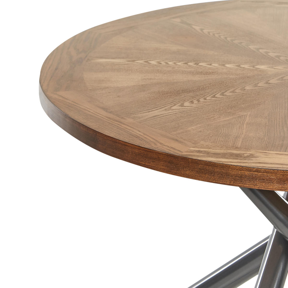 ESSTISCH 120/120 cm Dunkler Holzfarbton/Grau Lorenzo - Dunkelbraun/Grau, Holzwerkstoff (120/120/75cm) - Beliani