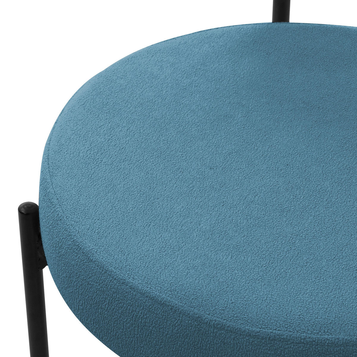 ESSZIMMERSTUHL 6er Set Teddystoff blau - Blau, Metall (53/78/50cm) - ML-DESIGN