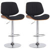 BARHOCKER 2er Set Stoff Walnuss/Schwarz - Chromfarben/Walnussfarben, Textil/Metall (50/94/50cm) - CLP