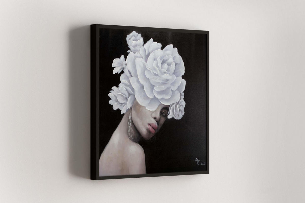 OLEJOMAĽBA 80/80 cm, Zvieratá - čierna, drevo/textil (80/80cm) - KUNSTLOFT