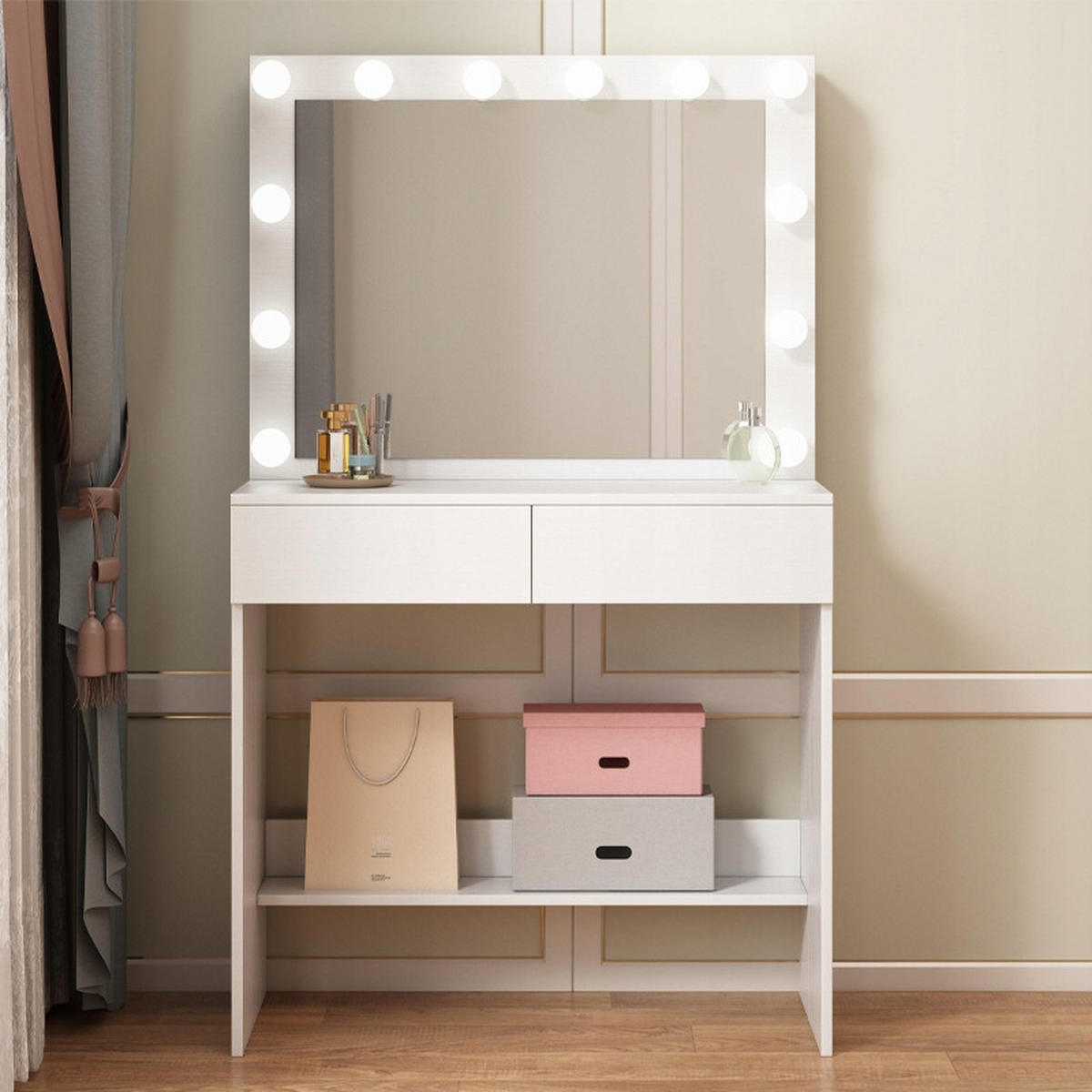 FRISIERTISCH, Weiß, 80/140/40 cm - Weiß, Holzwerkstoff (80/140/40cm)