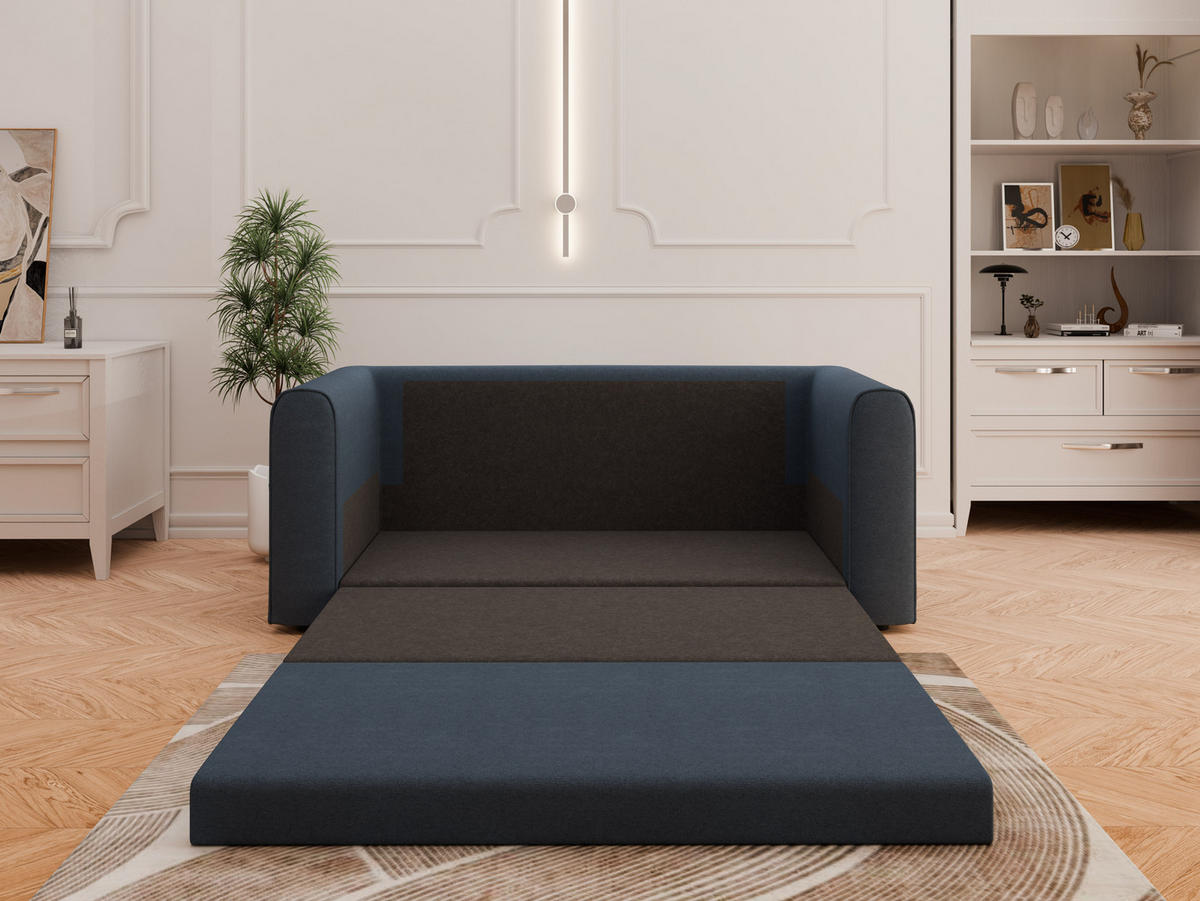 SCHLAFSOFA Arelis Schlafsofa mit Bettfunktion, blau - Blau, Holz (160/78/69cm) - Panda Möbel