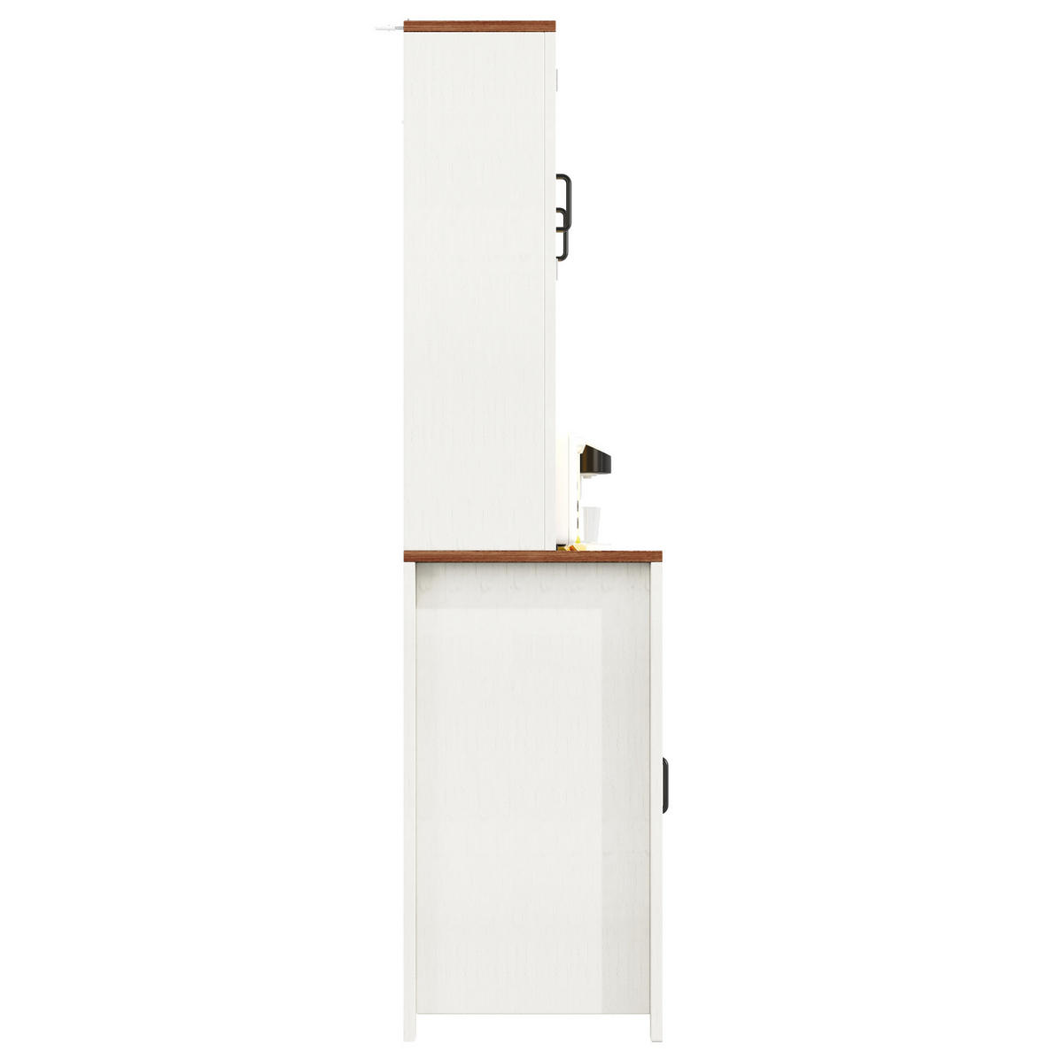 BUFFET 115/40/174,7 cm in Weiß mit LED-Beleuchtung und Schiebetüren - Weiß, Holzwerkstoff (115/174.7/40cm) - Flora Grace