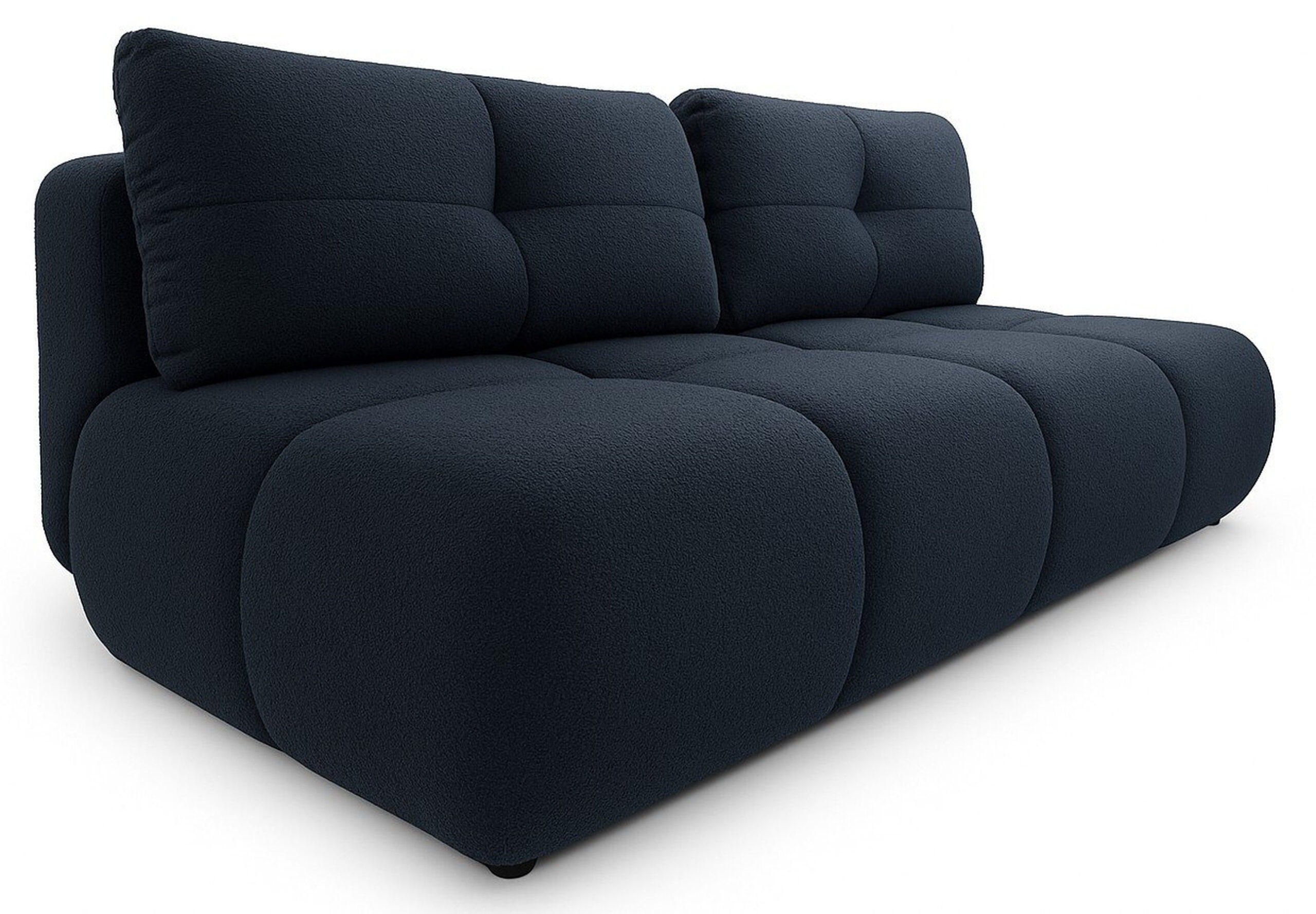 SCHLAFSOFA MILA, Sofa mit Schlaffunktion und Bettkasten, Farbe: Blau, Bouclé-Stoff - Blau, Textil (214/89/104cm) - Sepro Meble