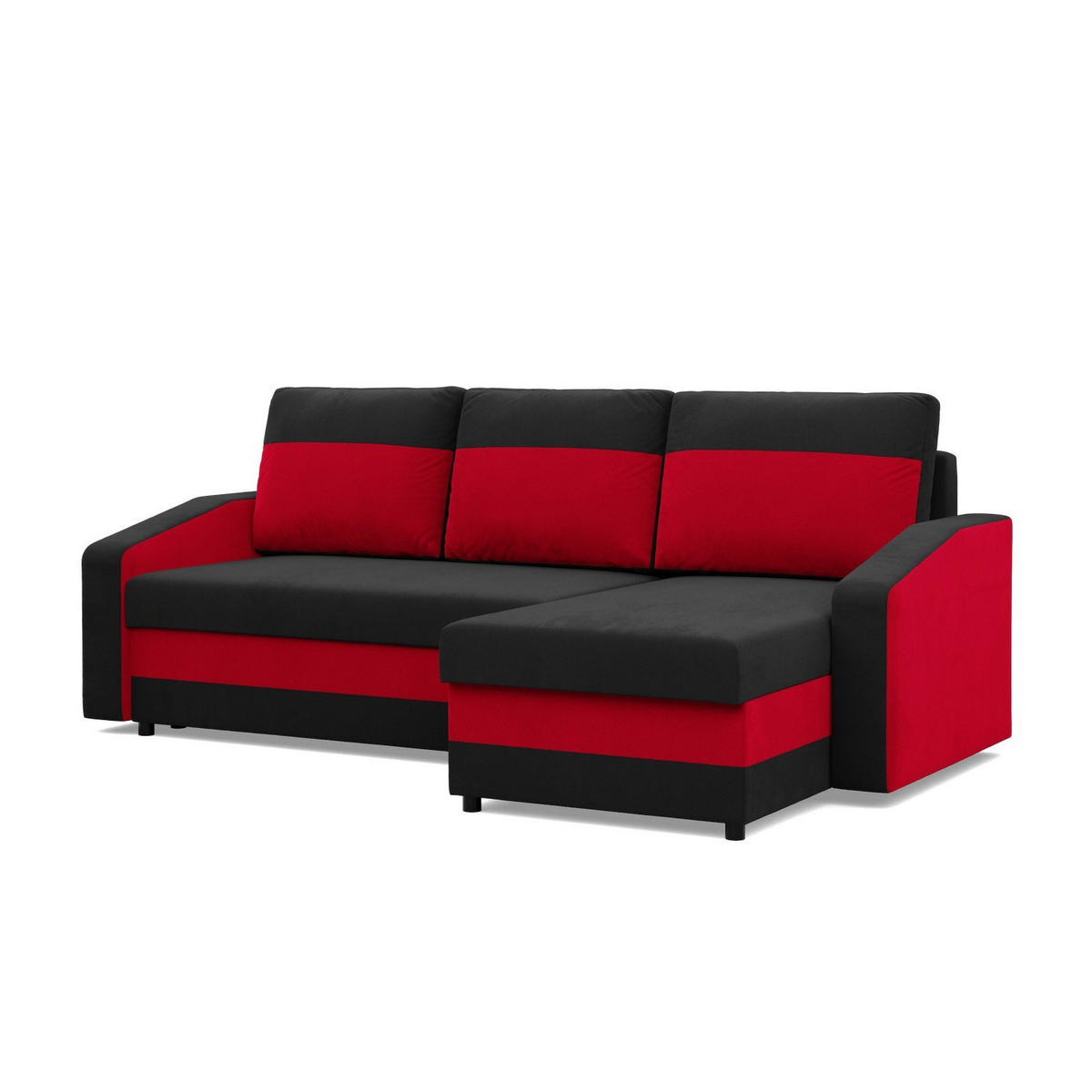 ECKSOFA MIT SCHLAFFUNKTION ORION, Schwarz + Marineblau - Multicolor, Textil (231/140cm)