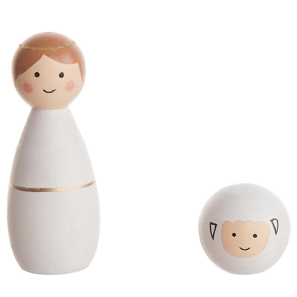 DEKO-KRIPPEN (9-teilig) X-Mas - Beige, Holz (22cm) - Butlers