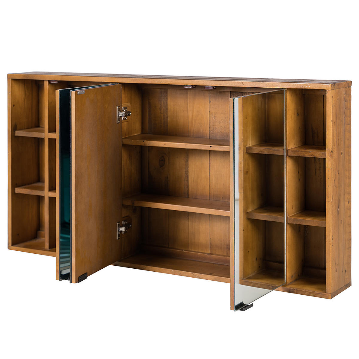 SPIEGELSCHRANK - Pinie massiv - Pinienfarben, Holz (140/71/18cm) - home24