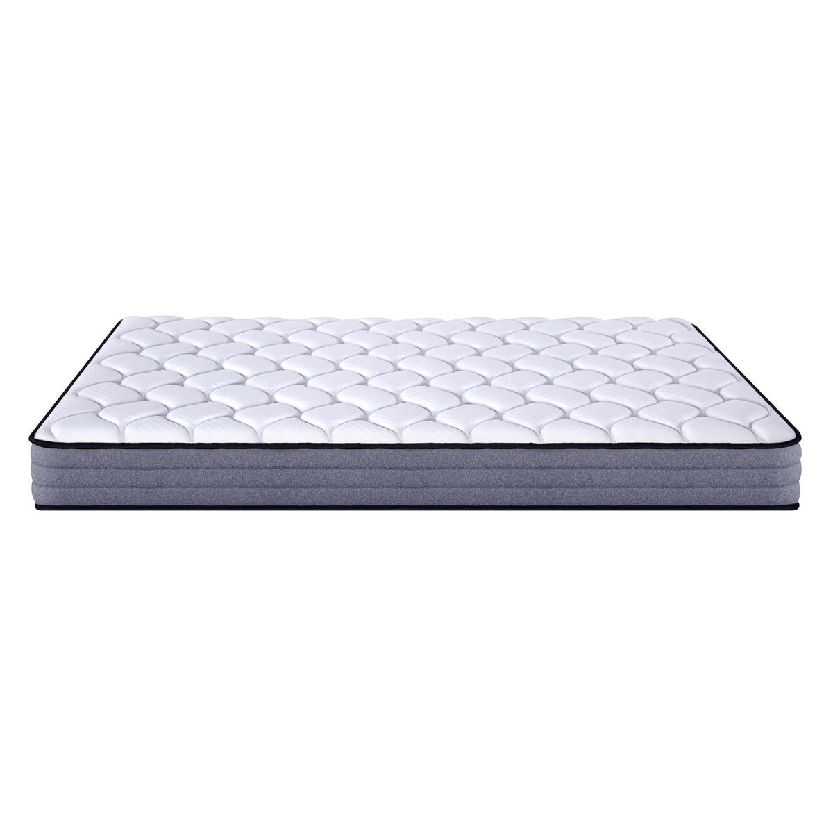 TASCHENFEDERKERNMATRATZE 120/200 cm Weiß + Grau 23 cm hoch, Härtegrad H3, 7 Zonen Matratze - Weiß, Textil (120/200cm) - Oxeza