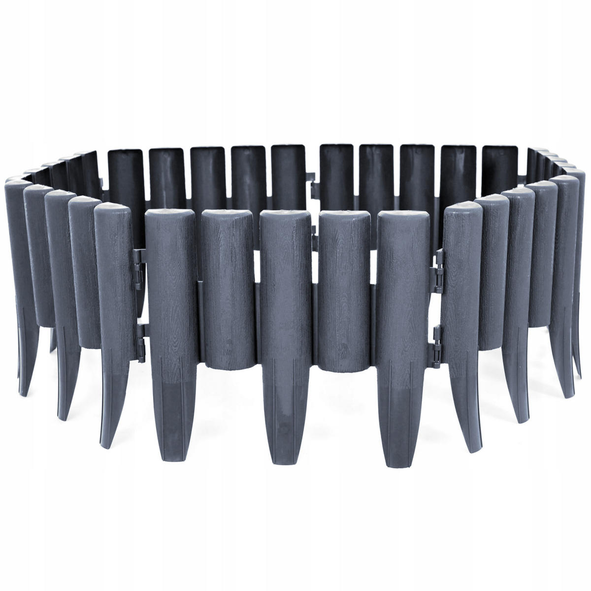 RASENKANTE 10-er Set Kunststoff Grau - Grau, Kunststoff (5/15/28cm) - KRUMAD
