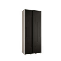 SCHWEBETÜRENSCHRANK 235,2/100/45 2-türig - Schwarz/Weiß, Holz/Metall (100/235/45cm) - Abiks Möbel