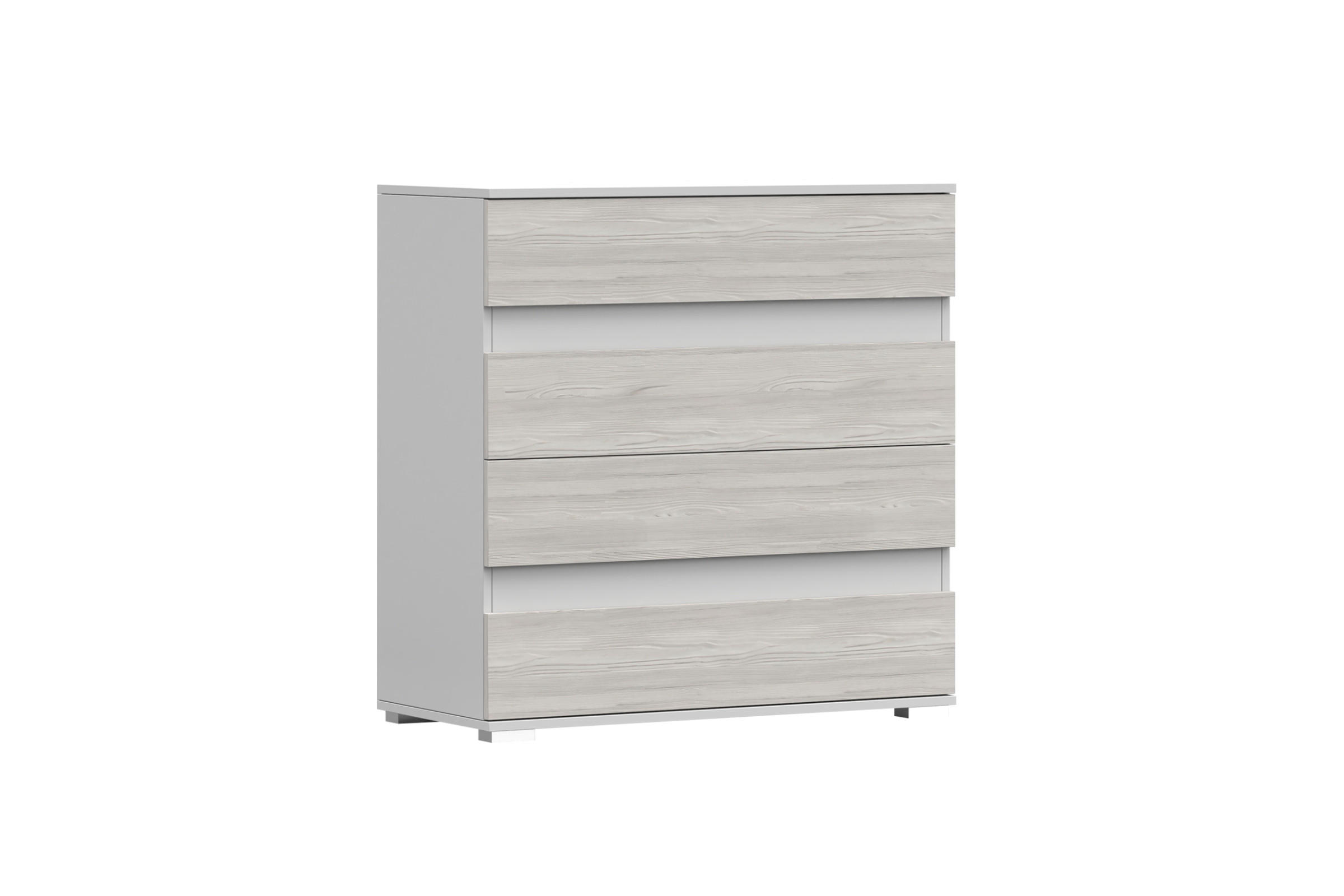 Deine Möbel 24 Kommode Weiß, Eiche 90x93x43 cm