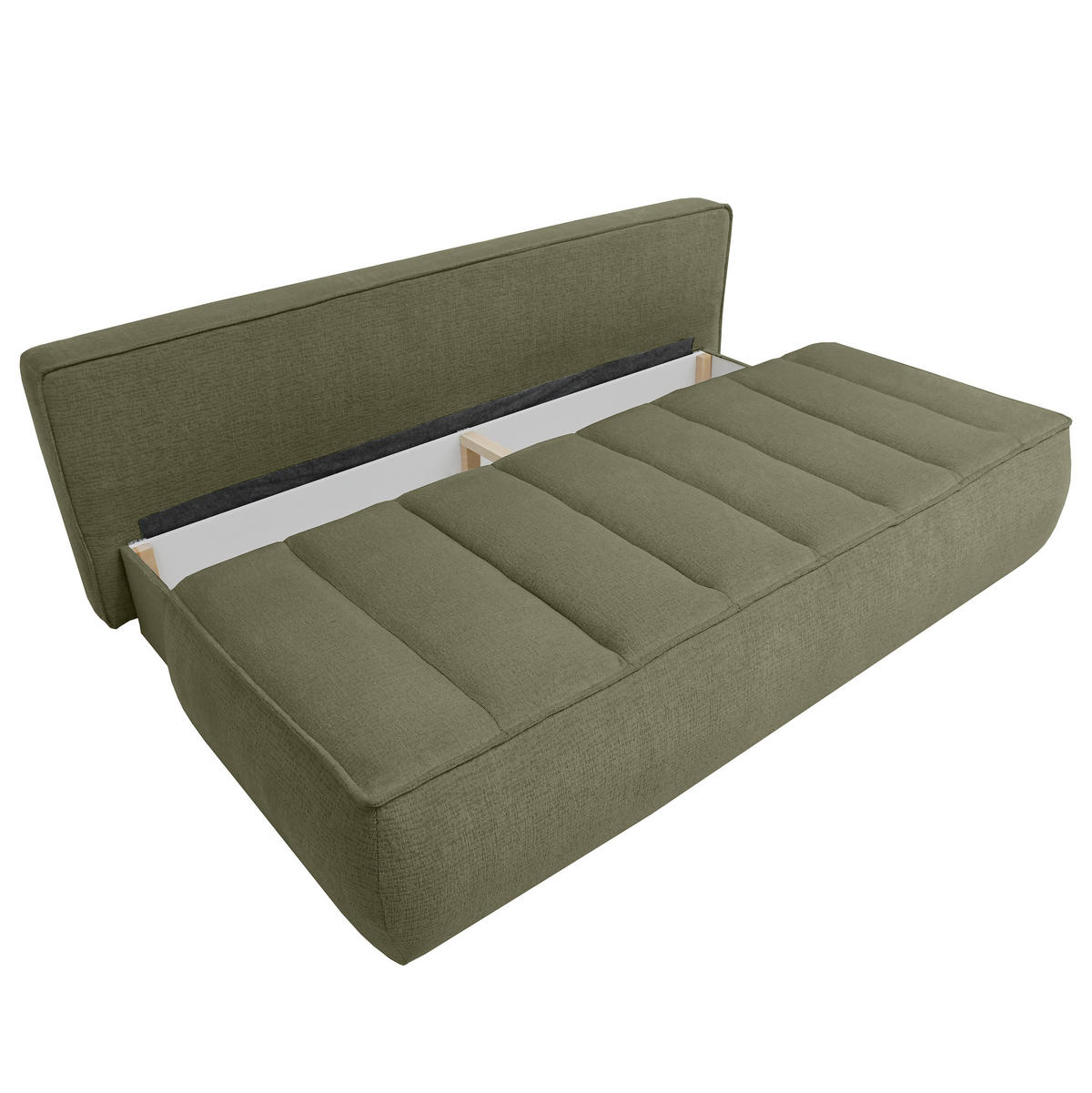SCHLAFOSOFA Doris mit Schlaffunktion und Bettkasten, DL-System, Grün - Grün, Textil (210/88/100cm) - Beautysofa