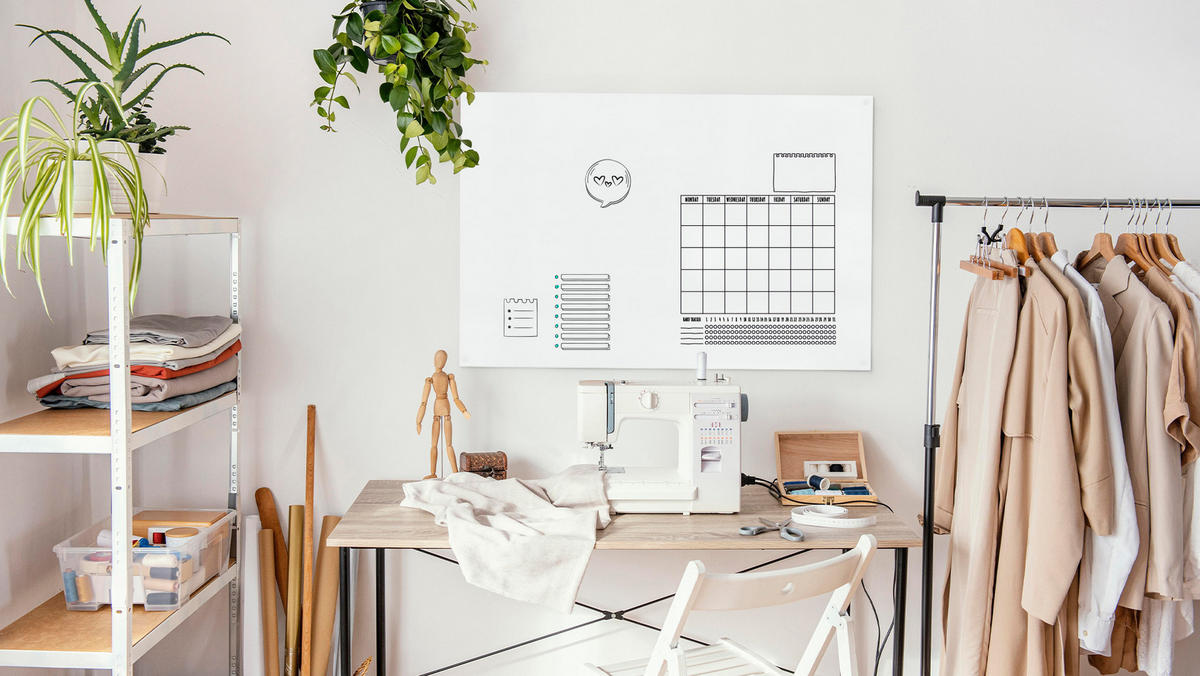 MAGNETPLATTE rahmenloses SLIMboard - Magnetisches trocken abwischbares Whiteboard 90x60 cm - Weiß, Holz (90/60/0.3cm) - ALLboards