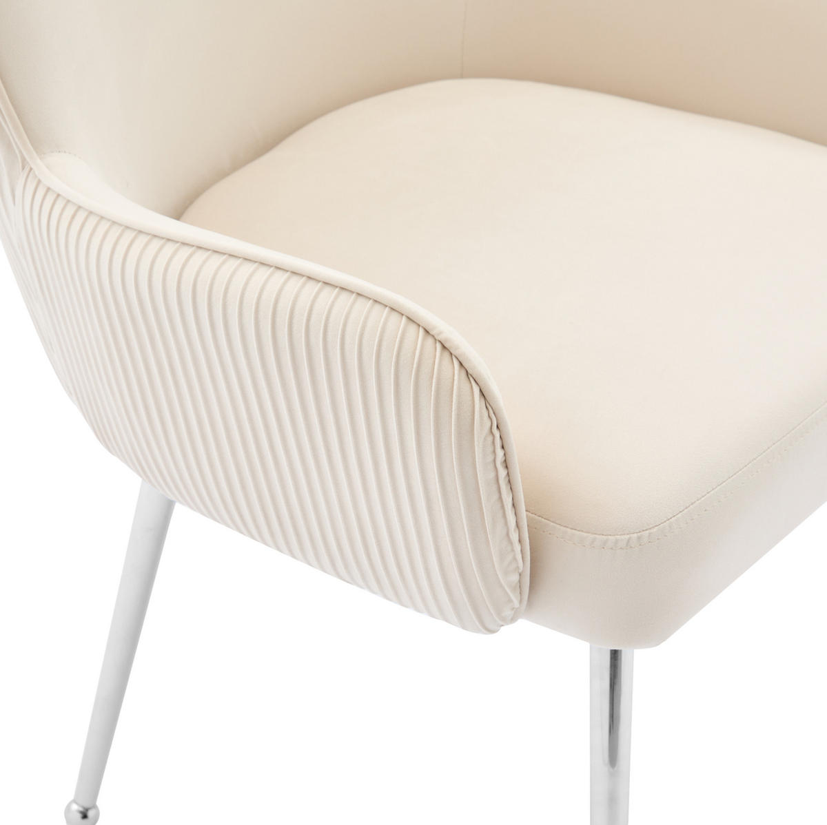 ARMLEHNSTUHL 4er-Set Samt Beige mit Metallbeinen - Beige, Metall (53/83/57.1cm) - Meubliv