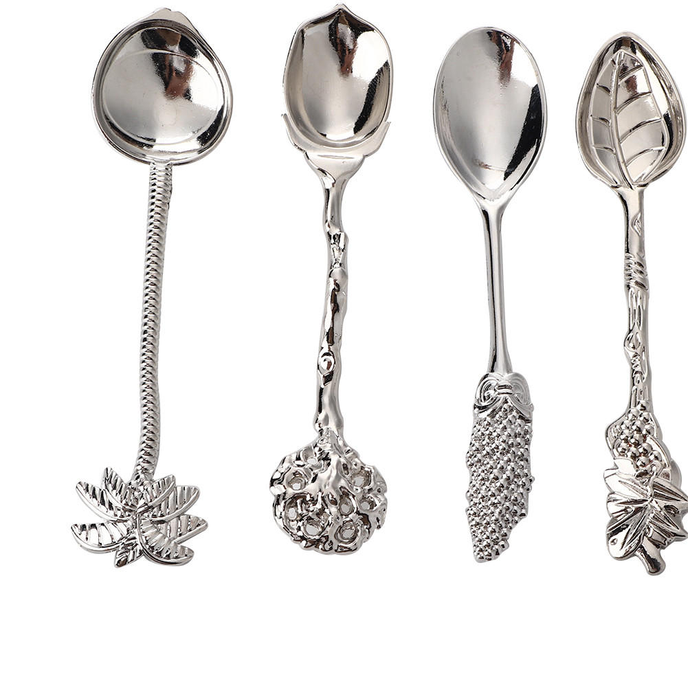 BESTECK-SET 8-teilige Kaffeelöffel-Set Zinklegierung - Silberfarben, Metall