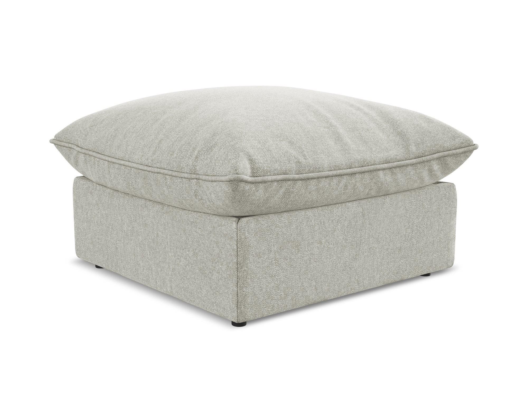 POUF Samt Stoff Grau - Hellgrau/Schwarz, Holzwerkstoff/Kunststoff (75/45/75cm) - Makamii