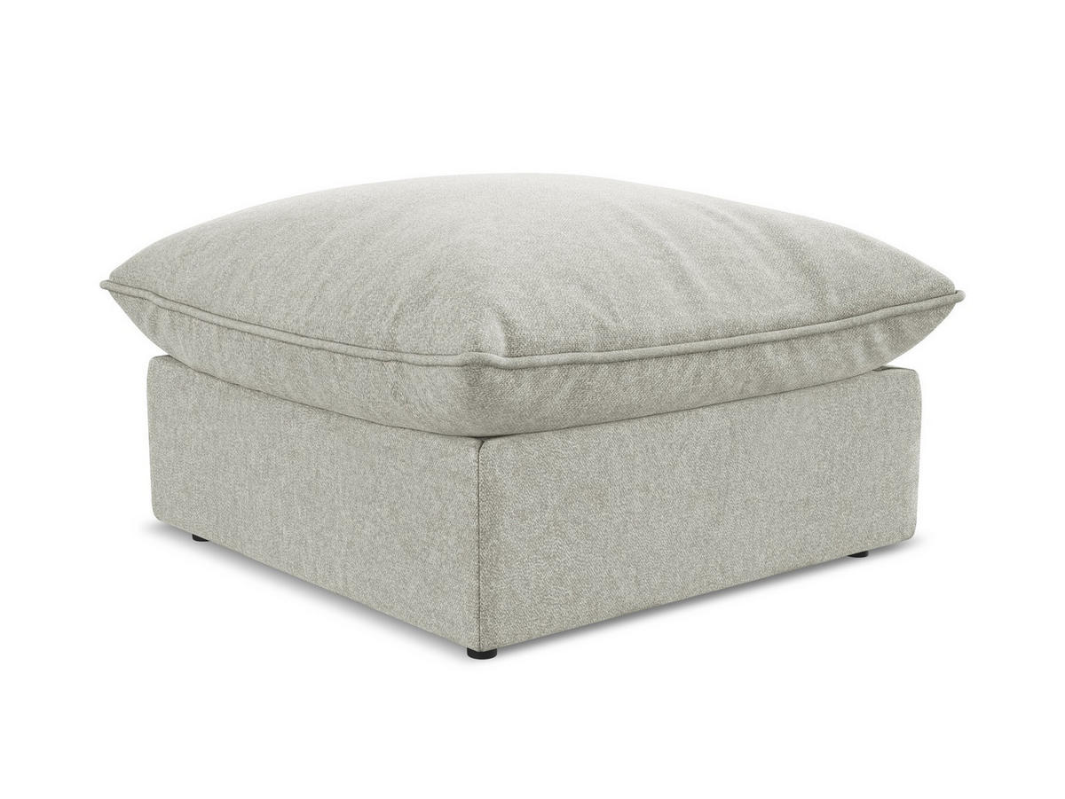 POUF Samt Stoff Grau - Hellgrau/Schwarz, Holzwerkstoff/Kunststoff (75/45/75cm) - Makamii