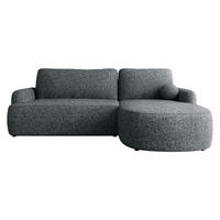 ECKSOFA Loridu, Seite: Rechts - Dunkelgrau/Schwarz, Holz/Kunststoff (250/174cm) - MIRJAN24