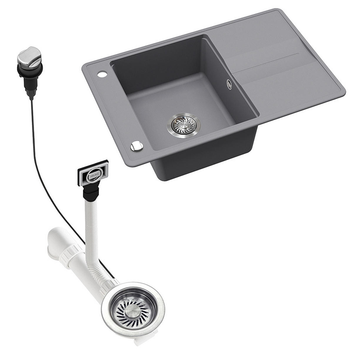 SPÜLBECKEN Kyoto Grau 78 x 50 cm - Grau, Keramik (78/20/50cm) - Bergstroem