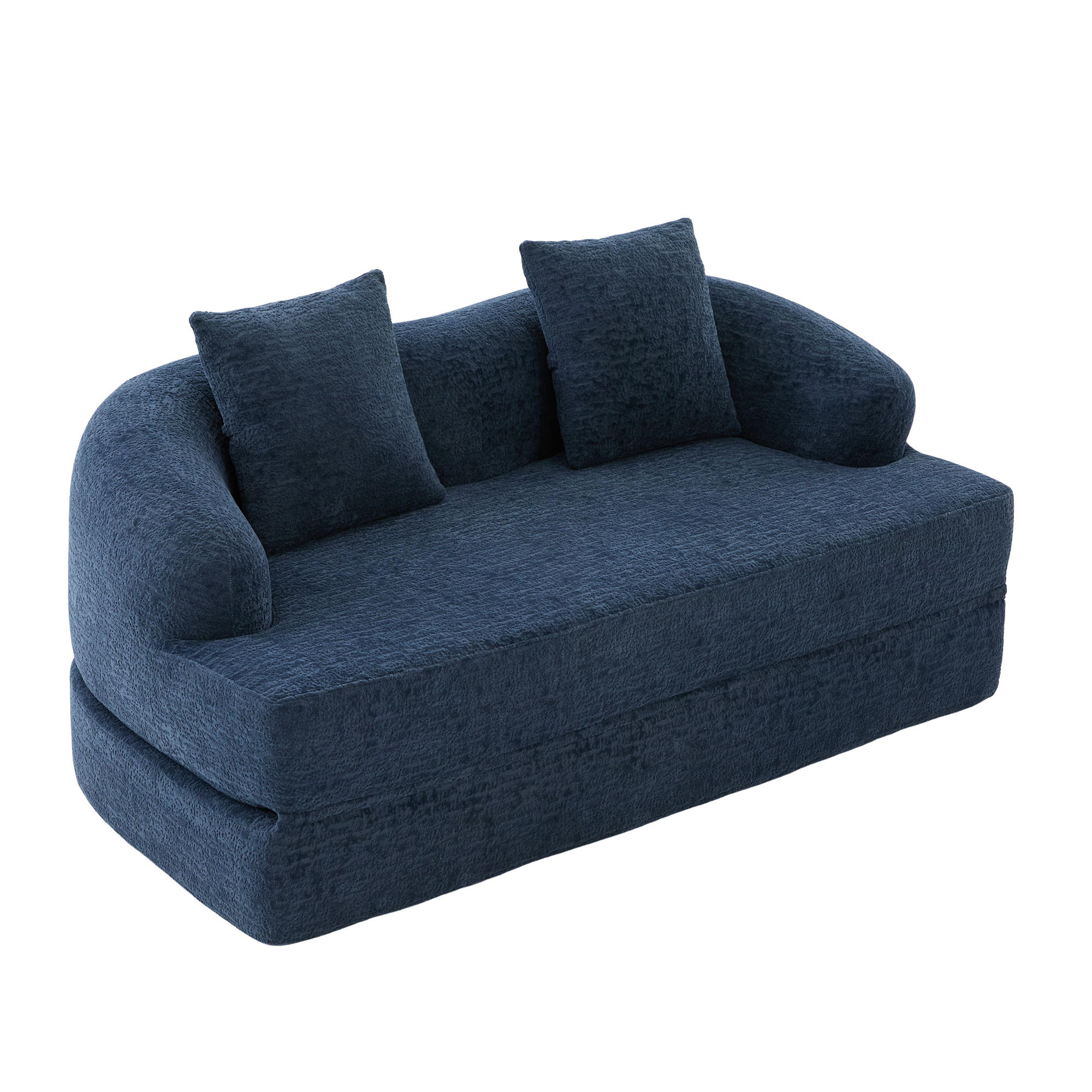 SCHLAFSOFA DE-33900 2-in-1 klappbar Marineblau - Blau, Textil (84/65/157cm) - ComfortXL