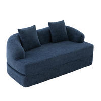 SCHLAFSOFA DE-33900 2-in-1 klappbar Marineblau - Blau, Textil (84/65/157cm) - ComfortXL