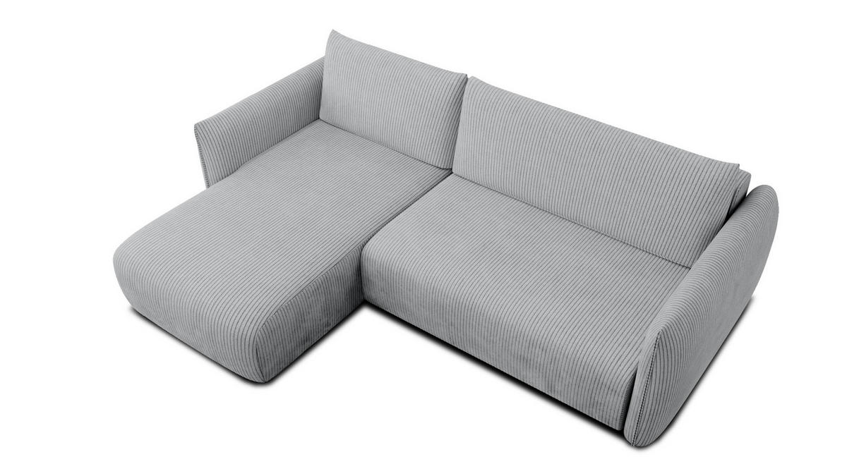 ECKSOFA TAUER 3-Sitzer rechts, hellgrau - Hellgrau/Schwarz, Holz/Textil (248/173cm) - Courtois Laville