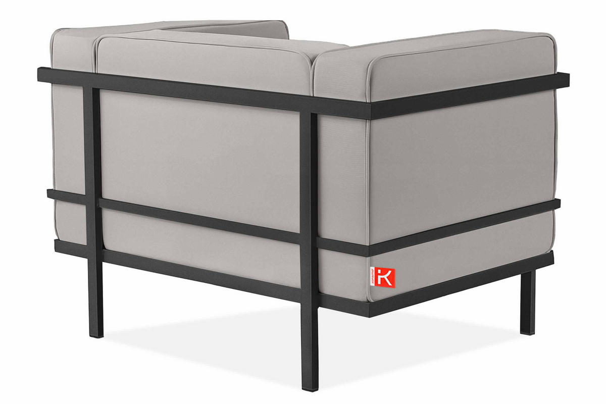 GARTENSESSEL TRIGLO Stahlgestell, Modern, Dunkelgrau/Hellgrau - Dunkelgrau/Hellgrau, Textil/Metall (99/70/69cm) - KONSIMO®