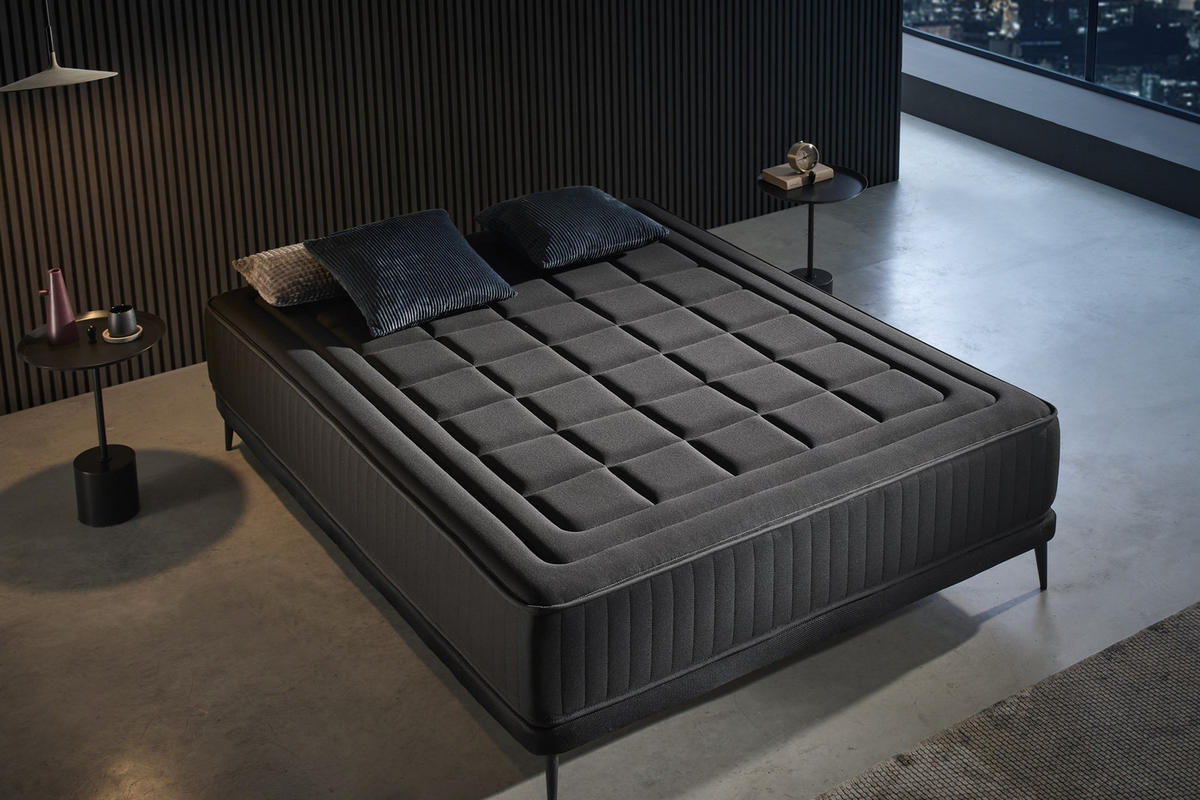 MATRATZE Magnum Black - 160X190 cm - Schwarz, Textil (160/190cm) - Moonia