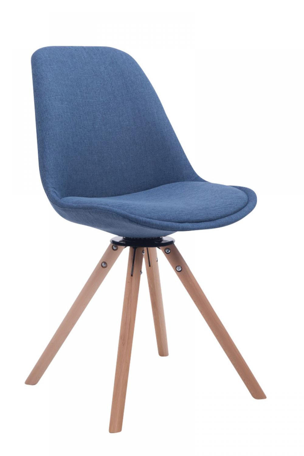 BESUCHERSTUHL Stoff blau - Blau/Eukalyptusholzfarben, Holz/Textil (48/84/56cm) - CLP