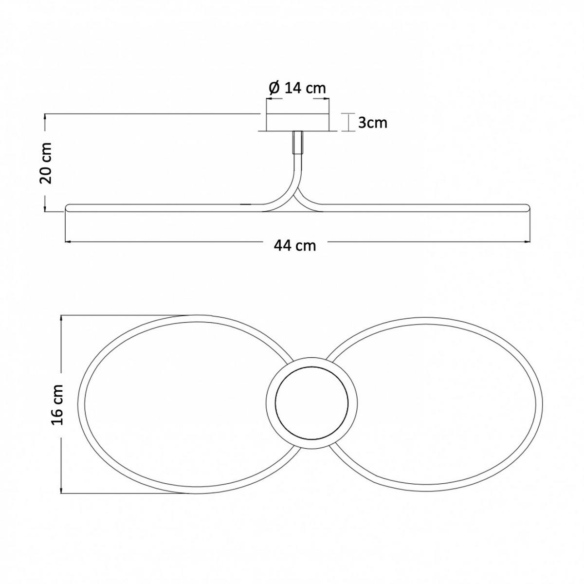 DECKENLEUCHTE Aenaria, Silber/Chrom, 44cm - Chromfarben, Metall (44/16/20cm) - KOSILUM