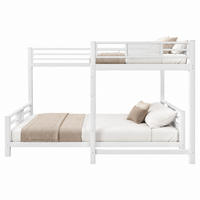 ETAGENBETT L-förmig 90x200/140x200 cm Metall Weiß - Weiß, Metall (140/200cm) - Beauniv