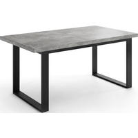 ESSTISCH Valentino rechteckig ausziehbar, Grauer Beton 160/200/80/75 cm - Hellgrau/Schwarz, Holzwerkstoff/Metall (80/200/75cm) - WFL GROUP