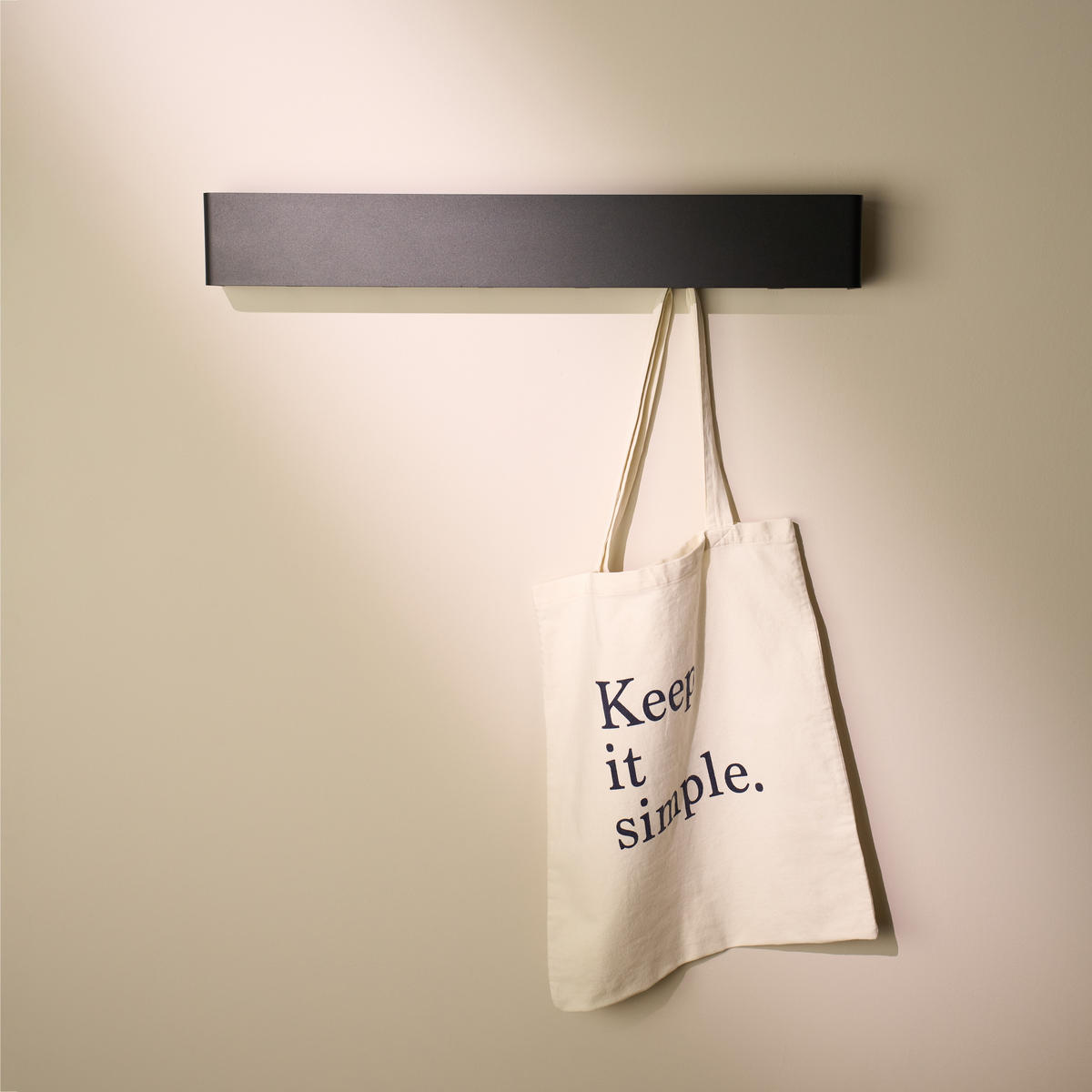 GARDEROBENLEISTE Wandgarderobe Matt Schwarz 57 cm - Schwarz, Metall (57/8/7.8cm) - Designfabrik Hamburg