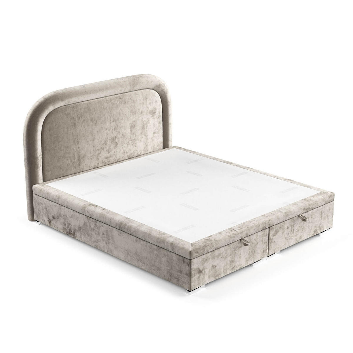 POLSTERBETT Harmony mit Stauraum 200/200 cm Beige im Lotta Stoff - Chromfarben/Beige, Holz/Holzwerkstoff (200/200cm) - AltaBeds