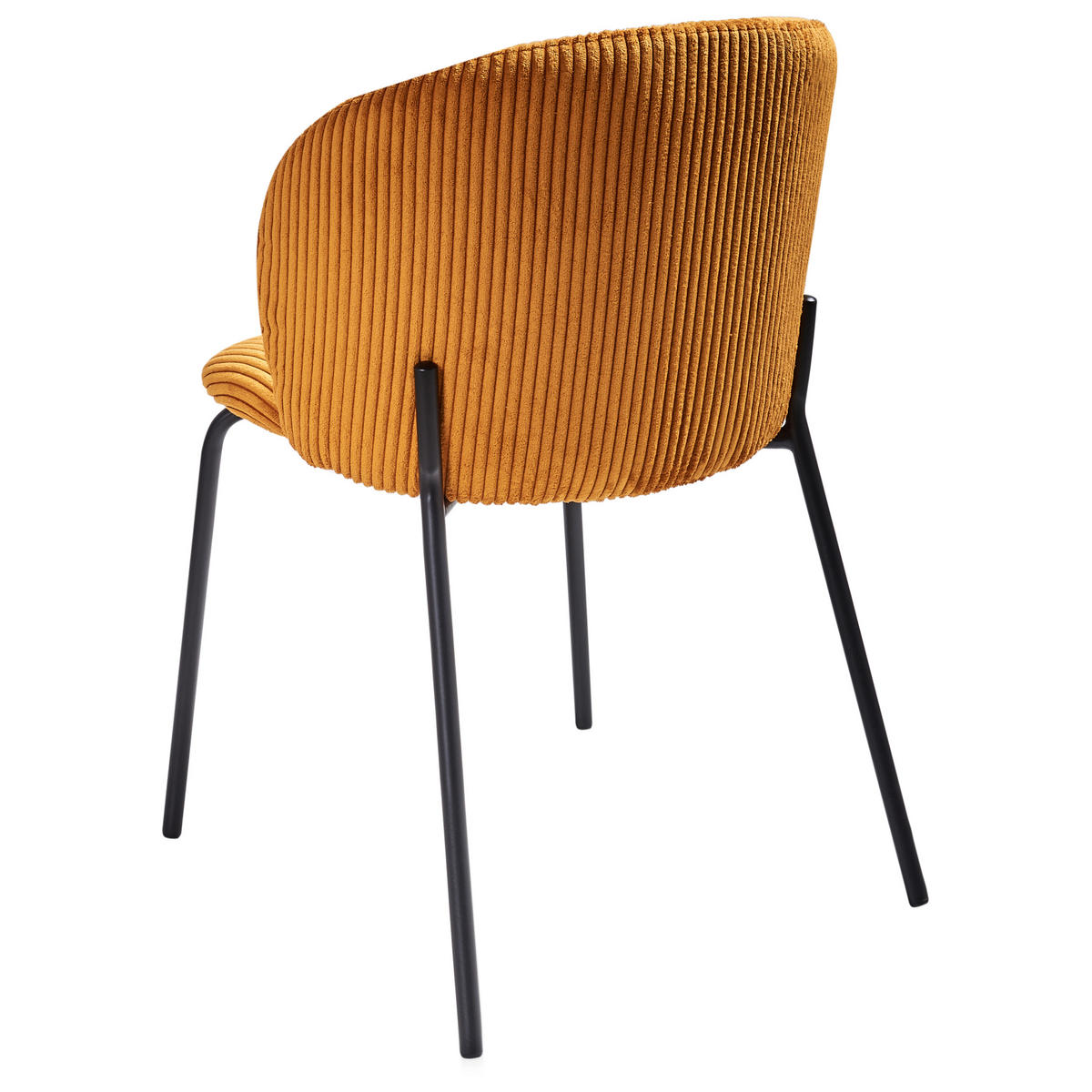 ESSZIMMERSTUHL 2er-Set Cord Orange Miles - Orange, Textil (53/83/55cm) - Beliani