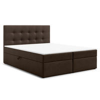 BOXBETT GALATA 160x200 cm mit Bettkasten und Matratze - Braun + TOPPER - Schwarz/Braun, Holz/Holzwerkstoff (160/200cm) - AX Living