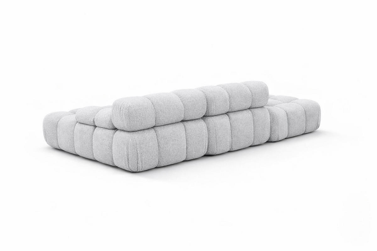 ECKSOFA L-Form Modular Mit Hocker, Bouclé-Stoff Abriamo, Hellgrau, Links, Selia - Hellgrau, Holz (285/160cm) - Kaiser Möbel