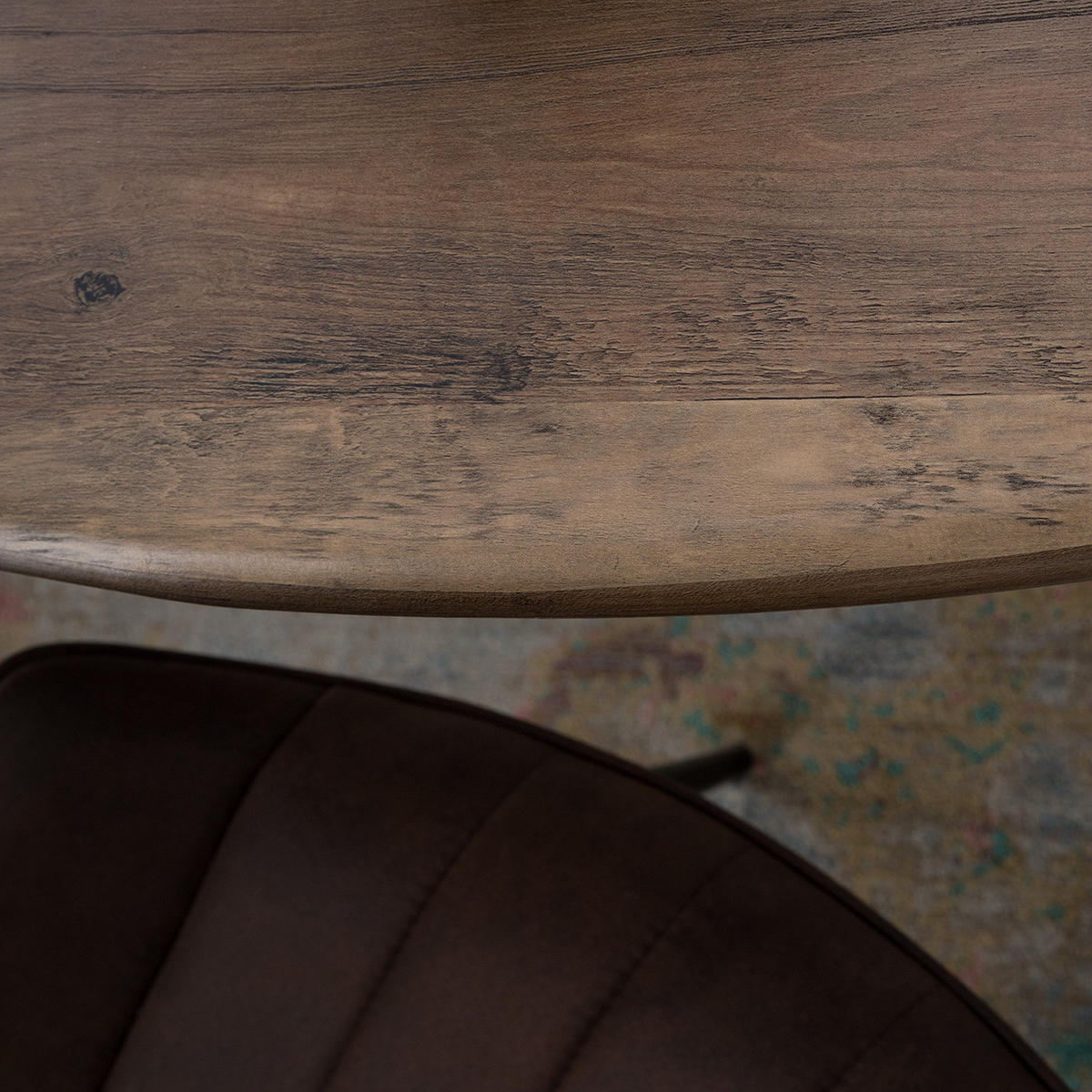 ESSTISCH - Metall - Wildeiche Antik Dekor / Matt Schwarz - Wildeiche, Holzwerkstoff/Metall (90/160/76cm) - home24