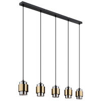 LED HÄNGELEUCHTE Metall Glas Grau 5-flammig - Grau, Glas (105/10/150cm) - Globo Lighting