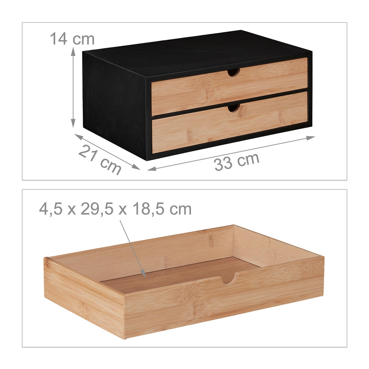 SCHUBLADENBOX - Multicolor, Holz/Holzwerkstoff (21/33/14cm) - Relaxdays